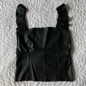 Zara Black Bustier Ruffled Tank Top